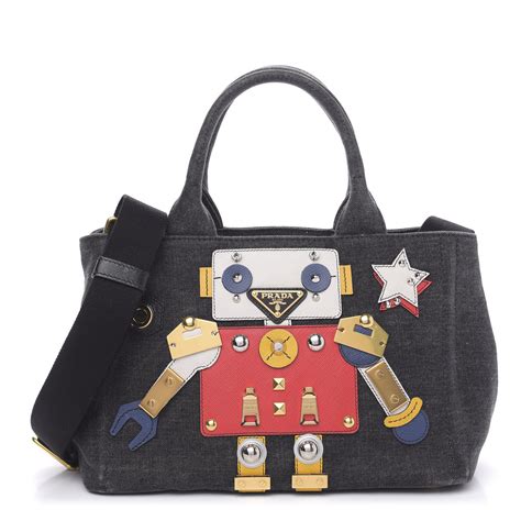 prada denim robot bag|Prada bag price usa.